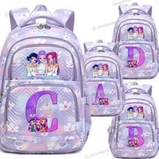 Kpop Demon Hunter crianças mochila dos desenhos animados carta az carta mochila estudante feminino Anime mochila