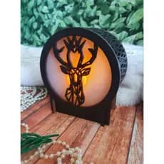 Luminaria Trono De Vidro Vermelho Redonda Decoração Quarto Estante Adulto Infantil Abajur MDF 10cm