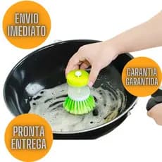Escova Detergente Lava Louça Porta Detergente Limpeza Para Cozinha Reservatorio Dispenser Sabão Recipiente