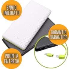 Bateria Portátil Power Bank 10.000mah Universal Carregador Com Adaptador Iphone E Tipo C