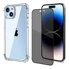 Kit Capinha TPU Para iPhone + Pelicula Privacidade IPhone  6 7/8 Plus Xr 11 12 13 14 15 16 Pro Max
