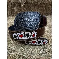 KIT CINTO E FIVELA COUNTRY TEXAS + ARIAT COWBOY PARA PECUÁRIA E RODEIO SUPER ESTILOSO