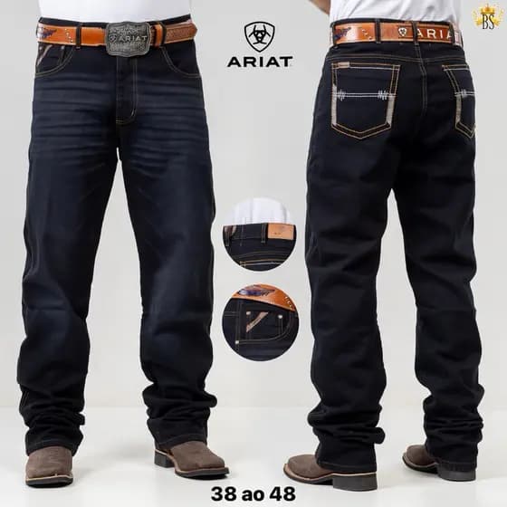 Calça Jeans Masculina Tecido Grosso Rodeio Agropecuária Cowboy Peão ARIAT
