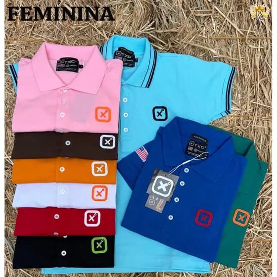 Camiseta Gola Polo FEMININA TXC, Tecido Grosso resistência e estilo Para eventos