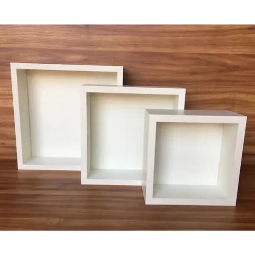 Kit Trio De Nichos Com Fundo Mdf Brancotx 15mm Alta Qualidad