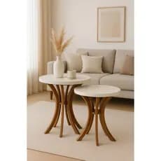 Mesa De Canto Sala Lateral Sofá Kit Cálice 60cm altura e 40cm Altura Em MDF