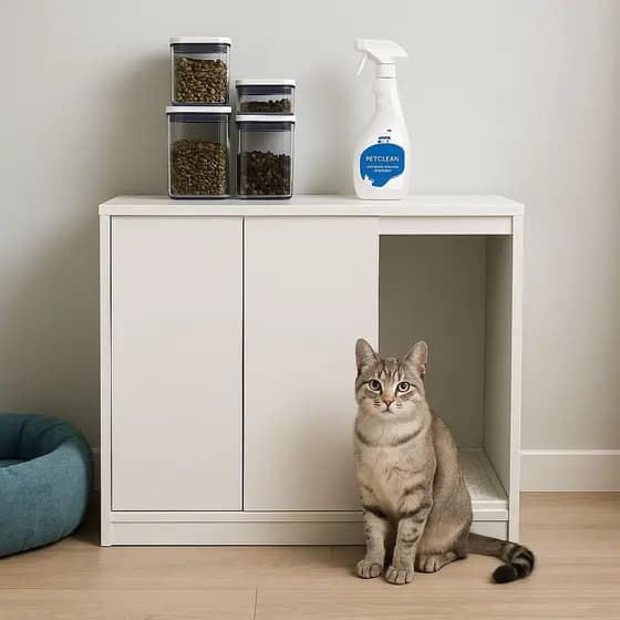 Caixa Em Mdf Para Sanitário De Animais Banheiro Pet Thor Sem Recortes 75X60X45