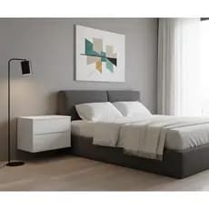 Mesa de cabeceira 2 Gavetas Suspenso Com Fundo 50x40x40 Em MDF