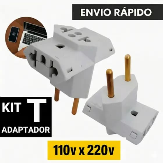 Adaptador  de Tomada T Kit 1,3,5 e 10 Benjamin 10A/20A Pino Maciço Adaptador T Resistente