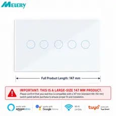 WIFI Painel De Vidro 8/10 Gang 147 * 86mm Tuya smart Life Compatível Com Alexa Google Home