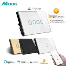Melery Matéria Protocolo WiFi Luz Inteligente Interruptor De Parede Sensor Toque Controle Remoto Por Alexa Google Casa S