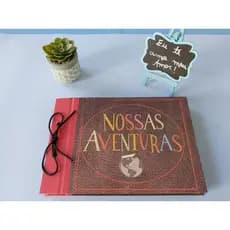 Caderno Álbum de fotos, Livro de Aventuras UP Nossas, Minhas, Our e My Aventuras com Marcador de Páginas e Card