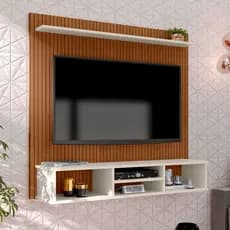 Painel de Parede para TV de 50 Polegadas com Design Ripado