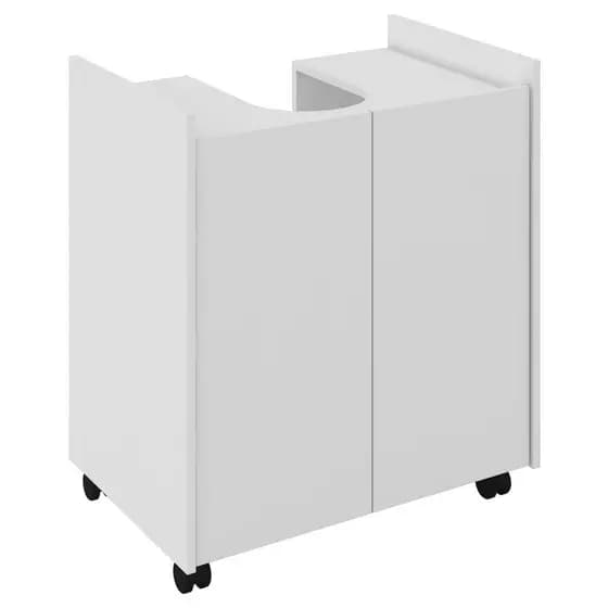 Gabinete Armário Coluna de Pia Banheiro Branco Potenza - Decoração Diferente
