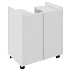 Gabinete Armário Coluna de Pia Banheiro Branco Potenza - Decoração Diferente