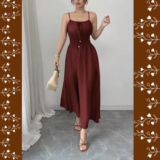 Vestido longo Casual feminino com Cintura Elástica vestido festa trabalho lazer dia a dia, vestido plus size