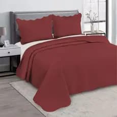 Kit Colcha Linha Classic - 100% Microfibra - Casal - Marsala