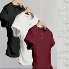 Camiseta Feminina Casual Manga Curta - Blusa de Verão com Gola Redonda, Ruching Lateral e Cintura Elástica