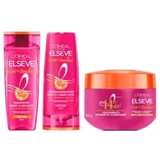 Kit profissional Elseve Liso dos Sonhos – Shampoo, Condicionador e Máscara Intensiva