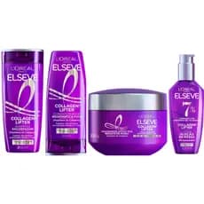 Kit Elseve Completo C/4 Collagen Lifter Hialurônico Colageno Sh 200ml + Cond 200ml + CT 300g + Sérum 100ml