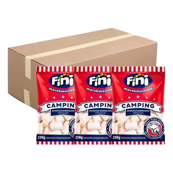Marshmallow Branco Fini Camping 250g Pra Assar Kit 4 Pacotes