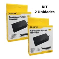 Kit 2 Unidades Fonte Universal para Notebooks Bivolt 9 Pinos - Saída Ajustável 12V a 24V, Potência 120W
