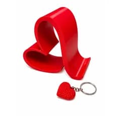 Suporte Porta Celular Coração Telefone Mesa + Chaveiro Fofo Decoração Quarto Amor Love