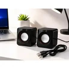Caixa De Som Portátil Pc Notebook Usb P2 Preto Computador