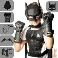 Kit Brinquedo Infantil Batman DC Comics Fantasia com Capacete Armadura Capa e Acessórios