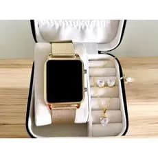 Relógio Feminino Quadrado Digital Led Watch Luxo