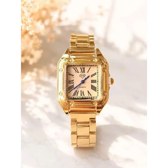 Relógio Feminino DHP/Pallyjane Quadrado Resistente à Água Luxo Inspiração Mulher Design Elegante