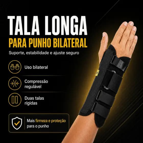 Munhequeira Tala Punho Kestal Ortese Bilateral Ajustavel Neoprene Tendinite LER DORT Tunel Carpo Fratura Unissex ANVISA