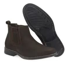 Botina Bota Chelsea Em Couro Legítimo Masculino Nobuck e Floater Confort Inverno Coturno