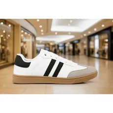 Tênis Feminino Casual Retrô Samba Vintage Perfeito para o Dia a Dia Branco Preto