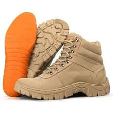 Coturno Masculino Bota Adventure Em Couro Legítimo Cano Curto Macio Preto Areia Desert
