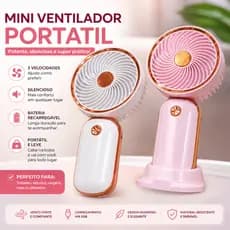 Mini Ventilador Portátil de Mão USB Recarregável Silencioso Super Potente para Viagem e Trabalho
