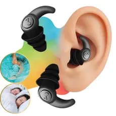 Tampão Ouvido 2 Pares 3 Camadas Antiruído Plug Dormir Natação Estudos Trabalho Protetor Auricular