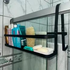 Suporte Toalha E Porta Shampoo Multifuncional Box E Parede