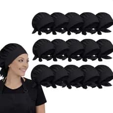 Kit Touca Redinha Com Aba Tactel Com Aba Banada Amarra Oxford Restaurante Chef Cozinha Garçom Padaria Uniforme