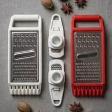 Ralador Inox 3 Cortes + Ralador e Fatiador de Alho 13 centimetros