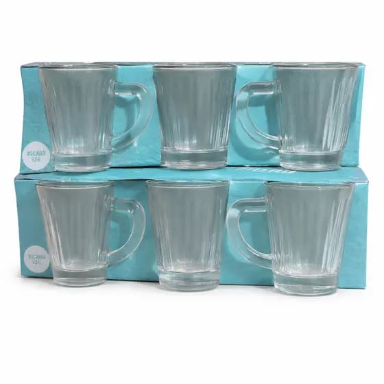Jogo 6 Xícaras Café 70ml - Mini Xícara Espresso Coffee Vidro Resistente Lavável