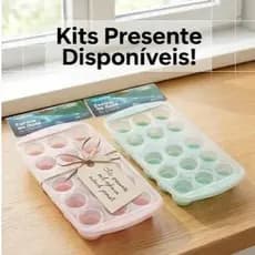 Forma de Gelo em Silicone 18 Cubos - Flexível Antiaderente Desenformar Rápido Reutilizável