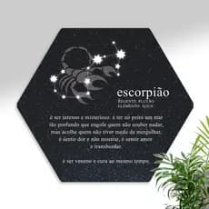 Quadro Decorativo Signo Escorpião Hexagonal