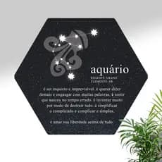 Quadro Decorativo Signo Aquário Hexagonal