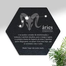 Quadro Decorativo Signo Áries Hexagonal