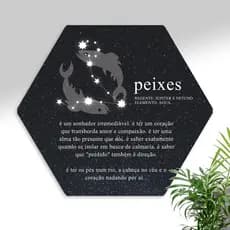 Quadro Decorativo Signo Peixes Hexagonal