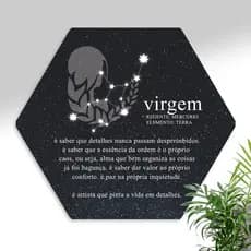 Quadro Decorativo Signo Virgem Hexagonal