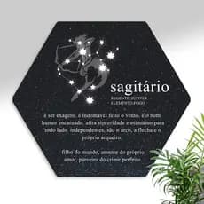 Quadro Decorativo Signo Sagitário Hexagonal