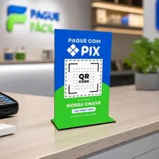 Display para Estabelecimento/Loja Azul e Verde -QR CODE