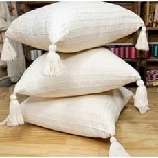 Capa de Almofada Luxo Boho Pompom Trance Fita Chique Muitos Modelos Decoração Algodão